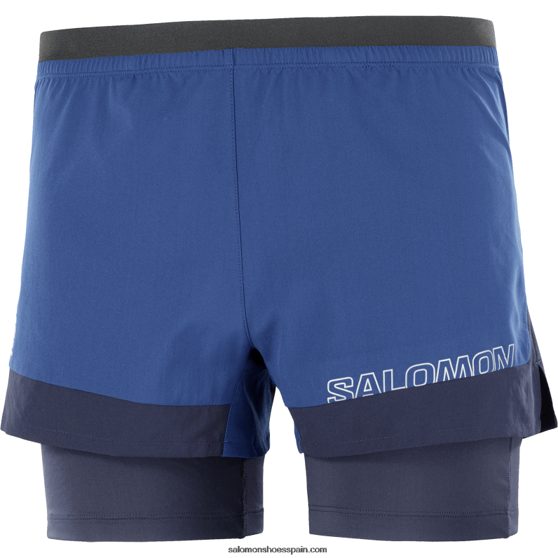 pantalones cortos de hombre - cruz 2in1 Salomon 00B0PZ283 peonía azul marino/cielo nocturno