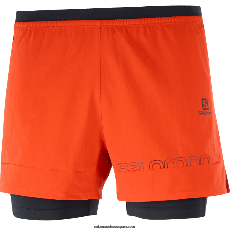 pantalones cortos de hombre - cruz 2in1 Salomon 00B0PZ284 rojo fuego