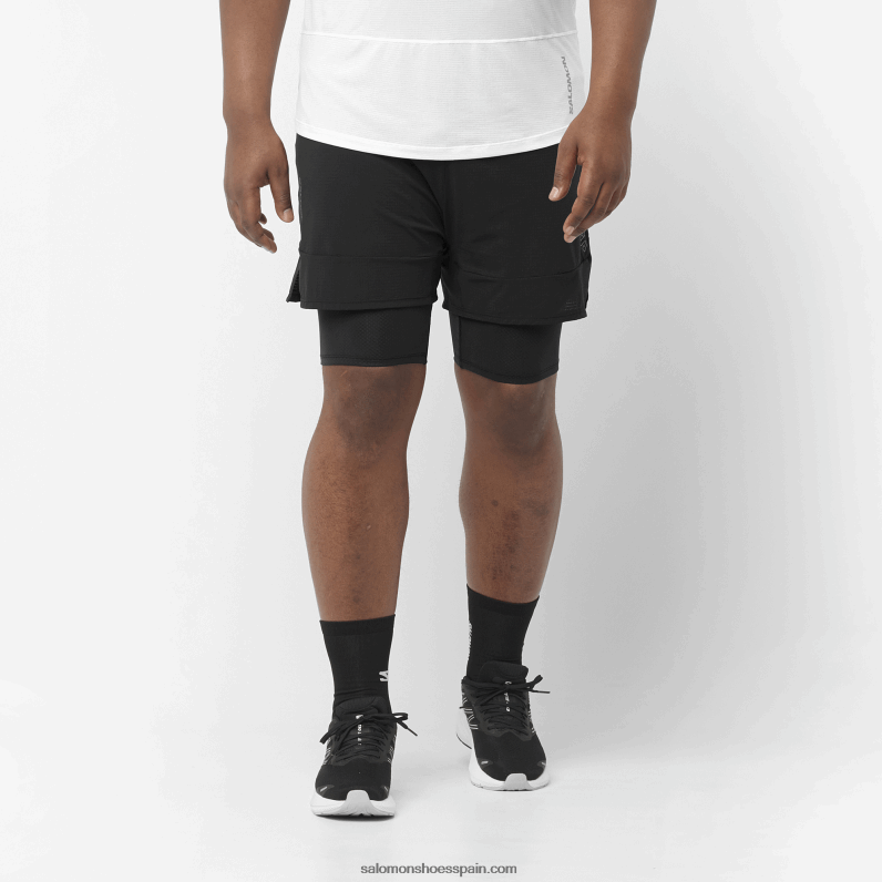 pantalones cortos de hombre - sense aero 2in1 Salomon 00B0PZ292 profundo negro