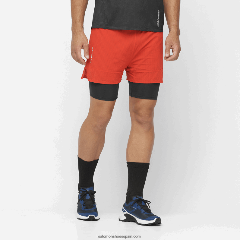 pantalones cortos de hombre - sense aero 2in1 Salomon 00B0PZ293 rojo fuego