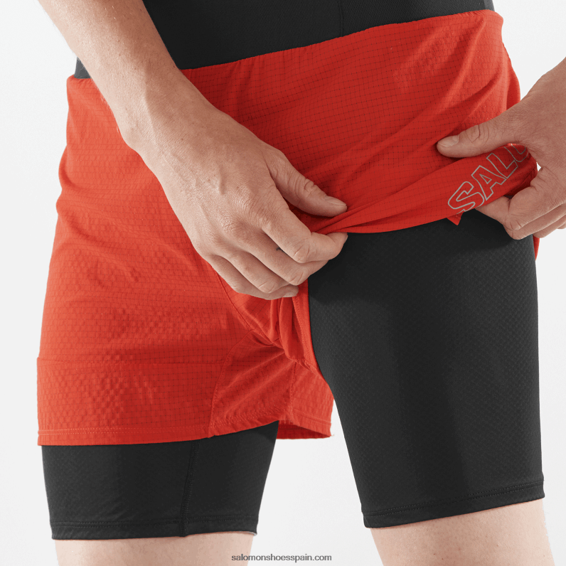 pantalones cortos de hombre - sense aero 2in1 Salomon 00B0PZ293 rojo fuego