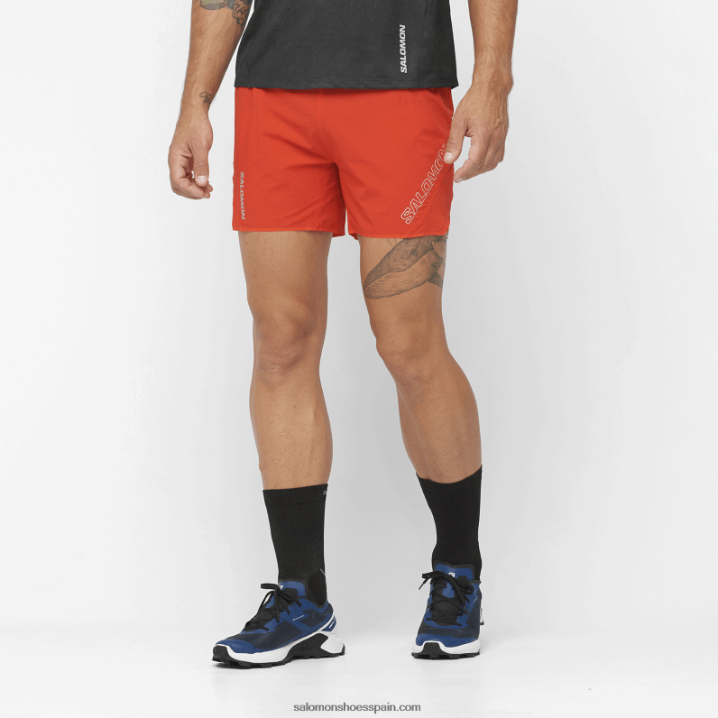 pantalones cortos de hombre - sense aero 5 Salomon 00B0PZ291 rojo fuego