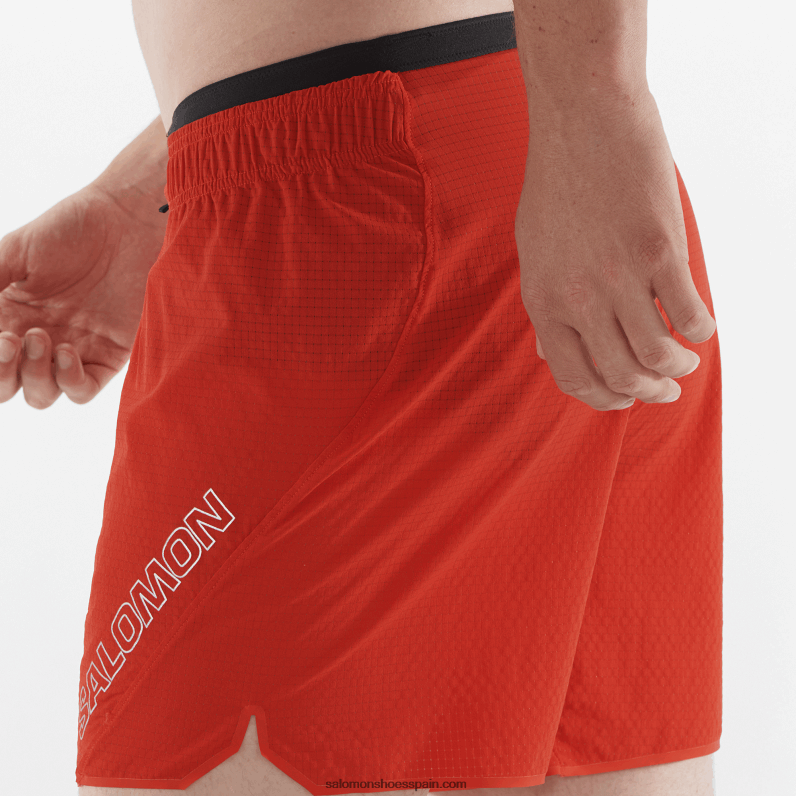 pantalones cortos de hombre - sense aero 5 Salomon 00B0PZ291 rojo fuego
