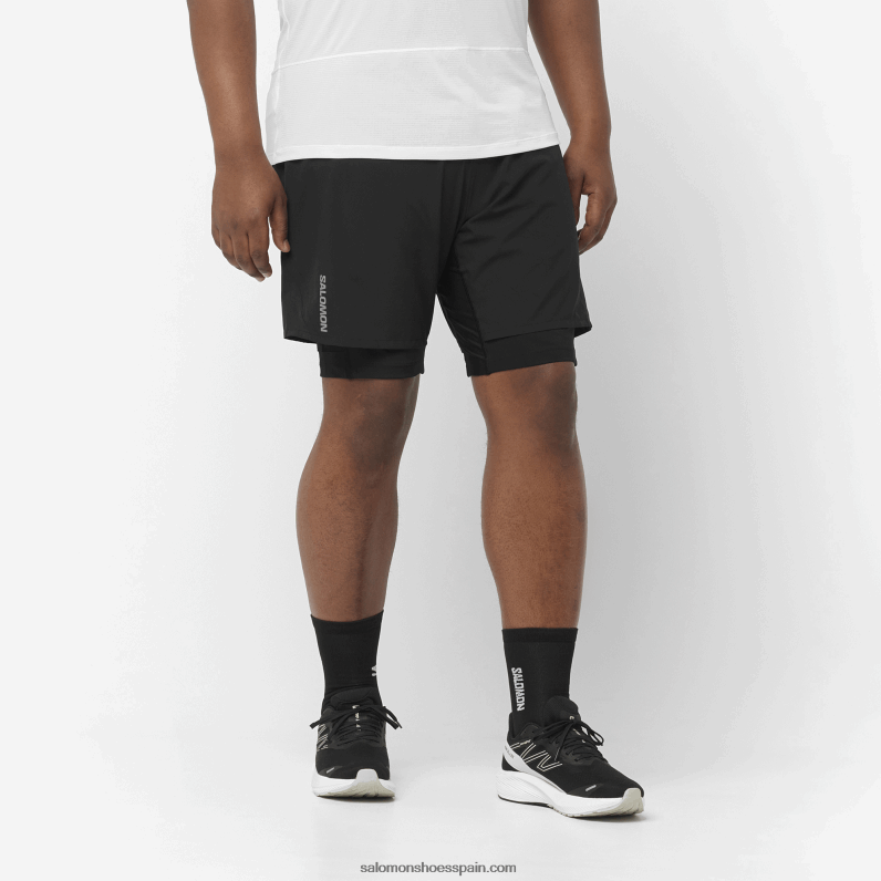 pantalones cortos de hombre - twinskin cruzado Salomon 00B0PZ300 negro
