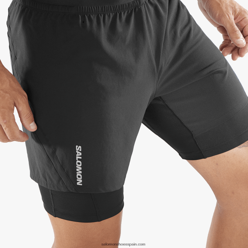 pantalones cortos de hombre - twinskin cruzado Salomon 00B0PZ300 negro