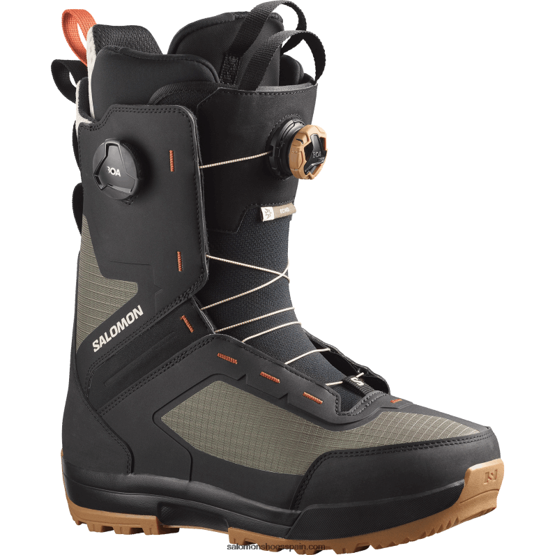 botas de snowboard para hombre - echo dual boa Salomon 00B0PZ581 verde militar-x/negro/día lluvioso