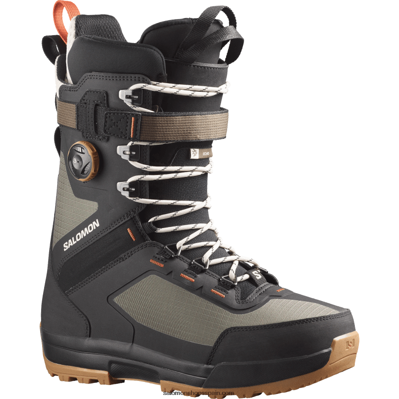 botas de snowboard para hombre - echo lace sj boa Salomon 00B0PZ593 verde militar-x/negro/ocre quemado