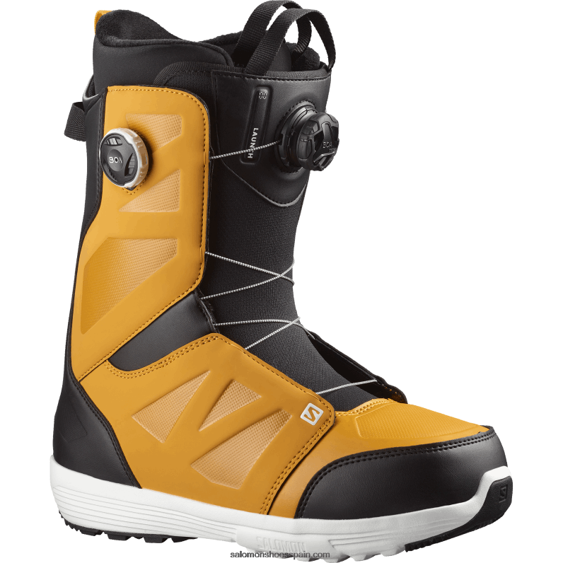 botas de snowboard para hombre - launch boa sj boa Salomon 00B0PZ588 amarillo dorado/negro/blanco