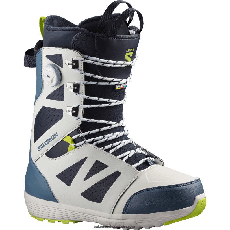 botas de snowboard para hombre - launch lace sj boa team Salomon 00B0PZ591 nube nimbus/azul china/lima ácida