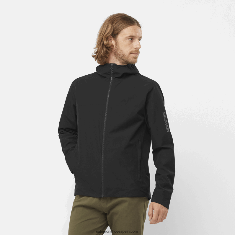 Chaqueta shell para hombre - explore impermeable Salomon 00B0PZ1105 profundo negro