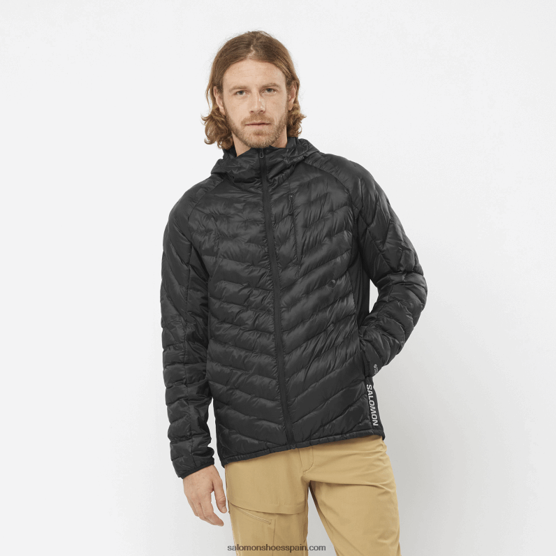 chaqueta con capucha y aislamiento para hombre - contorno primaloft Salomon 00B0PZ1087 profundo negro