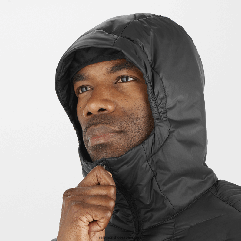 chaqueta con capucha y aislamiento para hombre - contorno primaloft Salomon 00B0PZ1087 profundo negro