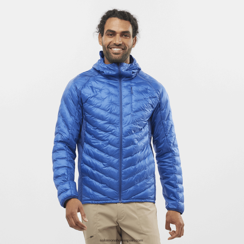 chaqueta con capucha y aislamiento para hombre - contorno primaloft Salomon 00B0PZ1089 azul náutico/peonía azul marino