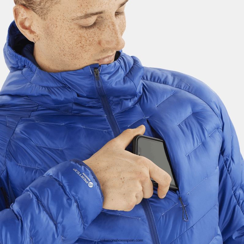 chaqueta con capucha y aislamiento para hombre - contorno primaloft Salomon 00B0PZ1089 azul náutico/peonía azul marino