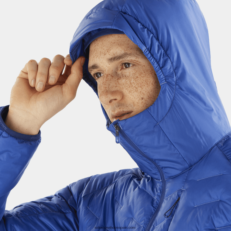 chaqueta con capucha y aislamiento para hombre - contorno primaloft Salomon 00B0PZ1089 azul náutico/peonía azul marino