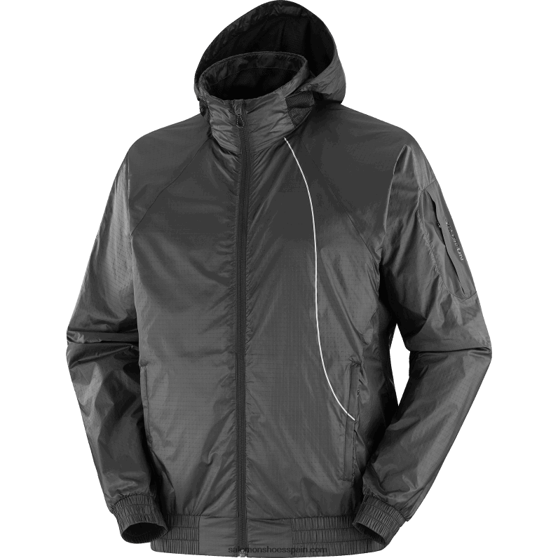 chaqueta cortavientos con capucha para hombre - equipe Salomon 00B0PZ1086 profundo negro