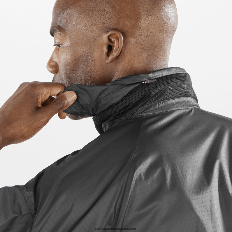 chaqueta cortavientos con capucha para hombre - equipe Salomon 00B0PZ1086 profundo negro