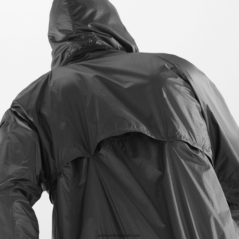 chaqueta cortavientos con capucha para hombre - equipe Salomon 00B0PZ1086 profundo negro