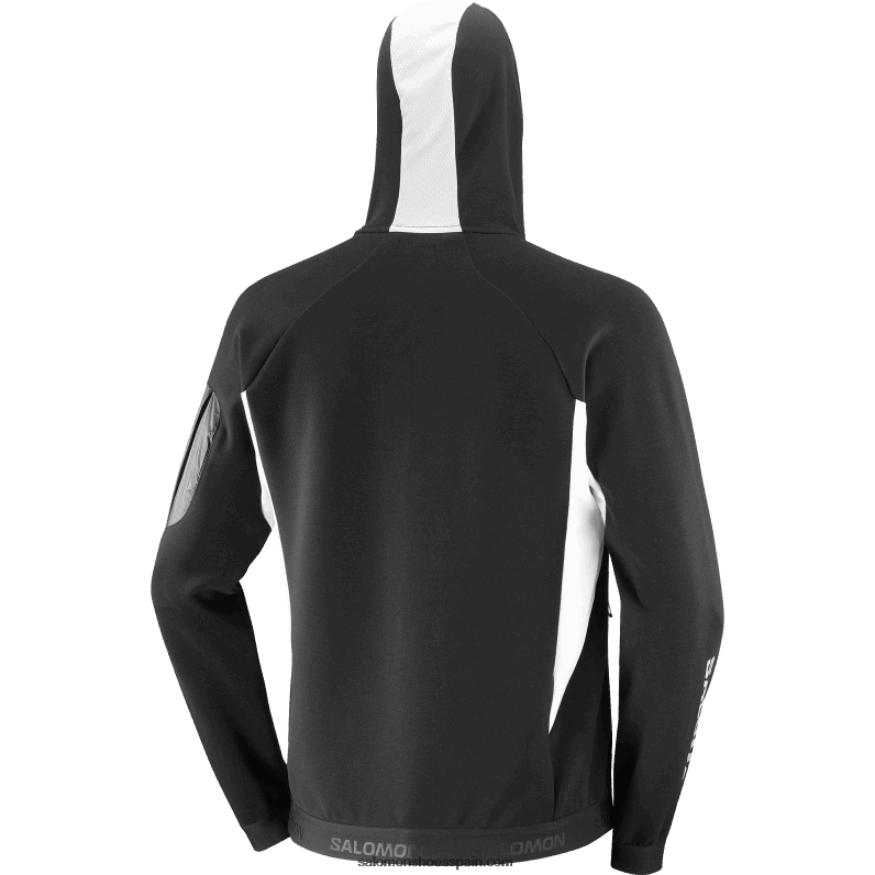 chaqueta de capa intermedia con cremallera completa para hombre - equipe Salomon 00B0PZ1110 negro profundo/blanco