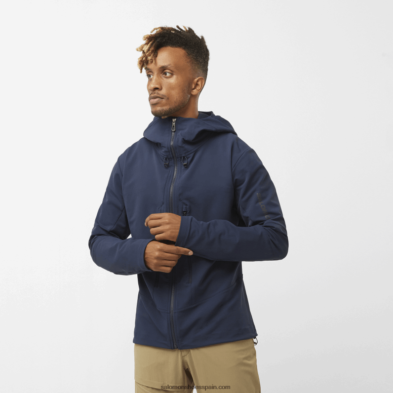 chaqueta de capa intermedia con cremallera completa para hombre - outpeak softshell Salomon 00B0PZ1107 iris azul marino