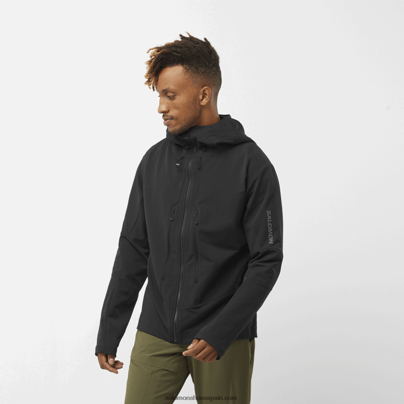 chaqueta de capa intermedia con cremallera completa para hombre - outpeak softshell Salomon 00B0PZ1108 profundo negro