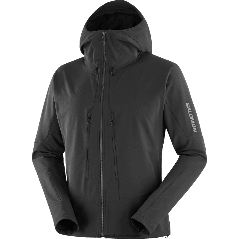 chaqueta de capa intermedia con cremallera completa para hombre - outpeak softshell Salomon 00B0PZ1108 profundo negro