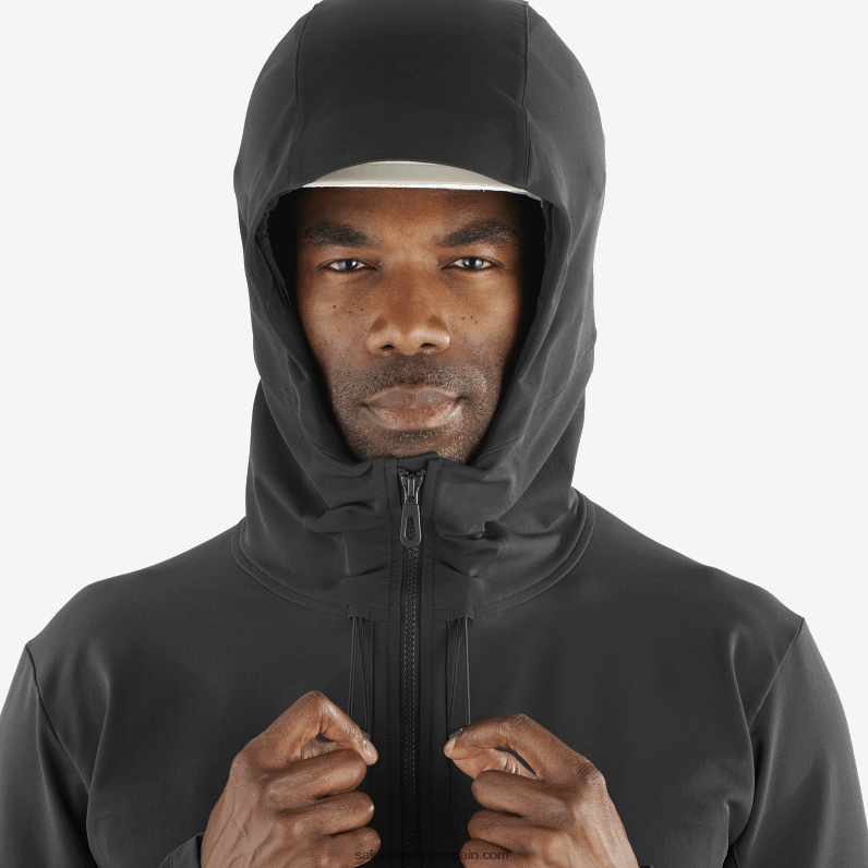 chaqueta de capa intermedia con cremallera completa para hombre - outpeak softshell Salomon 00B0PZ1108 profundo negro