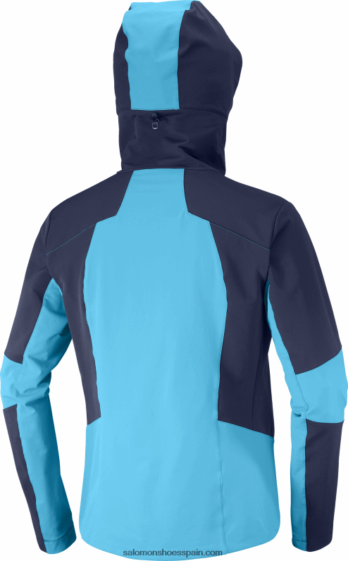 chaqueta de capa intermedia con cremallera completa para hombre - outpeak softshell Salomon 00B0PZ1109 cielo nocturno/barrera de coral