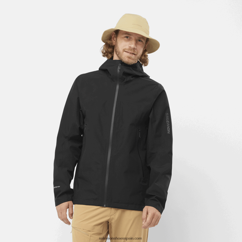 chaqueta exterior para hombre - contorno gore-tex 2.5l Salomon 00B0PZ1106 profundo negro