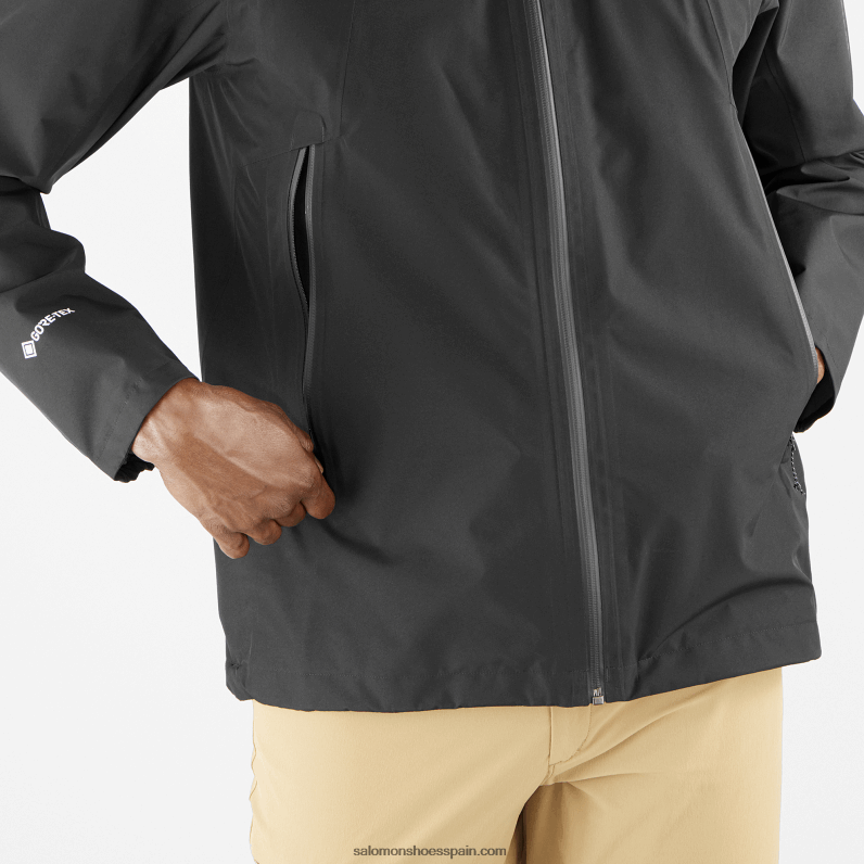 chaqueta exterior para hombre - contorno gore-tex 2.5l Salomon 00B0PZ1106 profundo negro