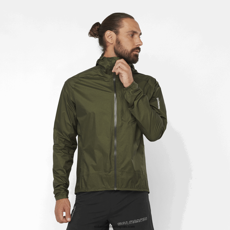 chaqueta impermeable para hombre - bonatti impermeable Salomon 00B0PZ1099 noche del bosque
