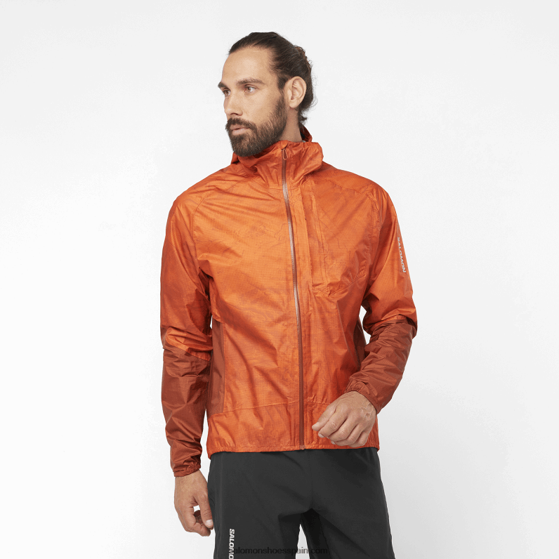 chaqueta impermeable para hombre - bonatti impermeable Salomon 00B0PZ1100 ocre tostado/ao/henna tostada
