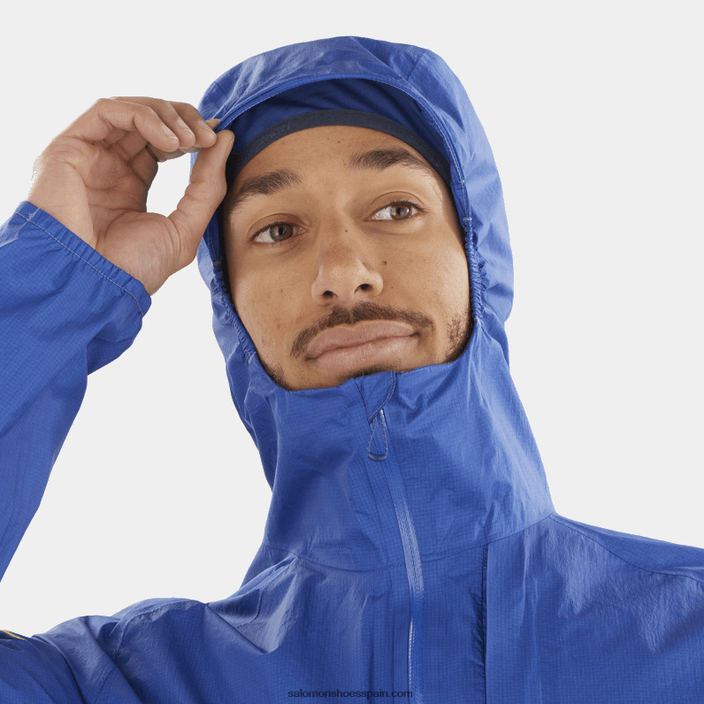 chaqueta impermeable para hombre - bonatti impermeable Salomon 00B0PZ1102 azul marino