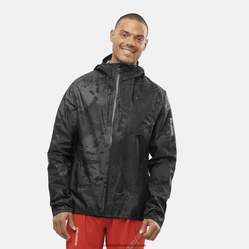 chaqueta impermeable para hombre - bonatti impermeable Salomon 00B0PZ1103 negro profundo/ao/periscopio
