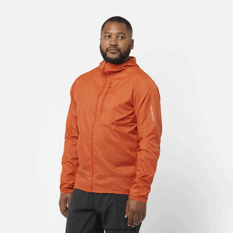 cortavientos de hombre con capucha - bonatti cross wind Salomon 00B0PZ1091 ocre quemado