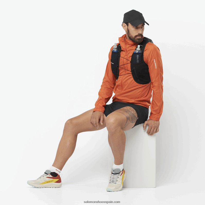 cortavientos de hombre con capucha - bonatti cross wind Salomon 00B0PZ1091 ocre quemado
