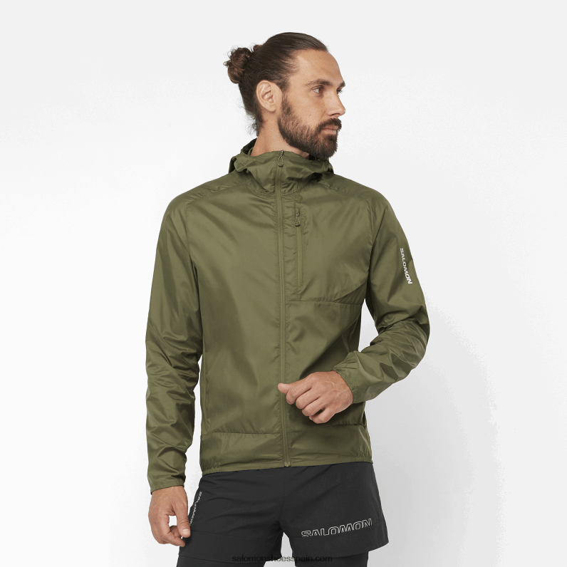 cortavientos de hombre con capucha - bonatti cross wind Salomon 00B0PZ1092 hoja de uva