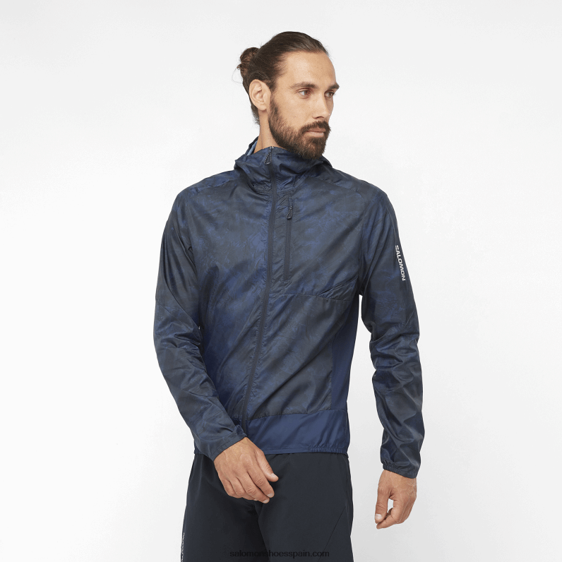 cortavientos de hombre con capucha - bonatti cross wind Salomon 00B0PZ1093 iris azul marino/año/negro intenso
