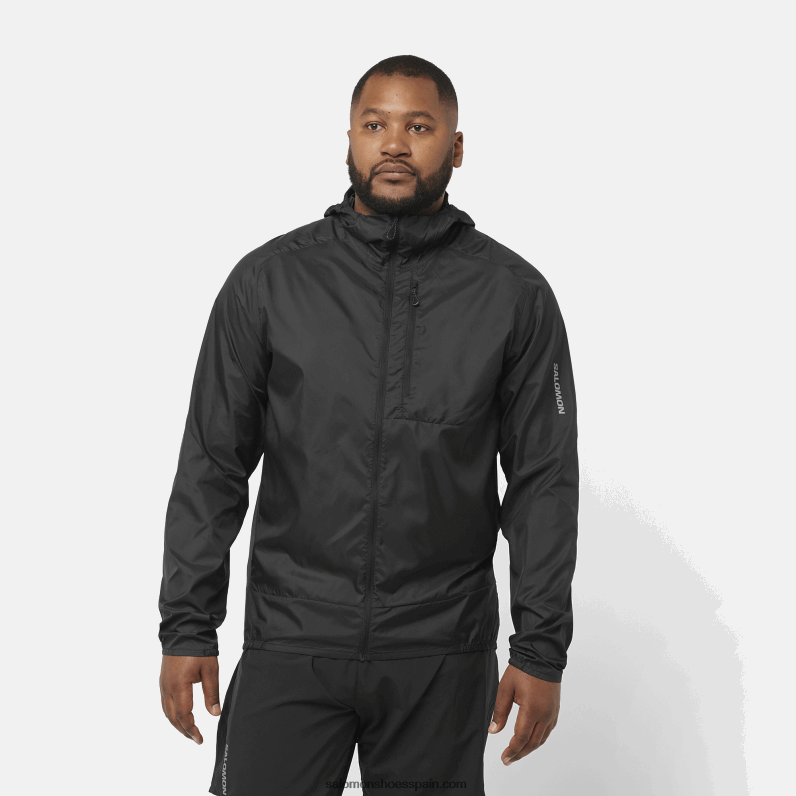 cortavientos de hombre con capucha - bonatti cross wind Salomon 00B0PZ1094 profundo negro