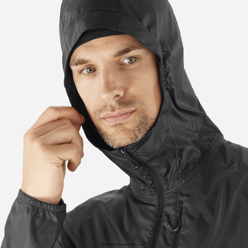 cortavientos de hombre con capucha - bonatti cross wind Salomon 00B0PZ1094 profundo negro