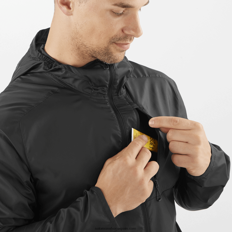 cortavientos de hombre con capucha - bonatti cross wind Salomon 00B0PZ1094 profundo negro