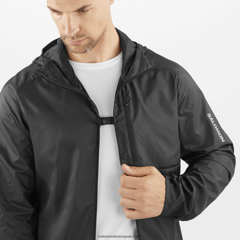 cortavientos de hombre con capucha - bonatti cross wind Salomon 00B0PZ1094 profundo negro