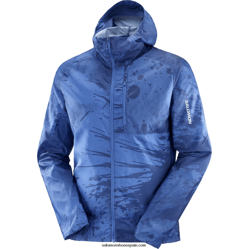 cortavientos de hombre con capucha - bonatti cross wind Salomon 00B0PZ1097 azul náutico/ao/peonía azul marino