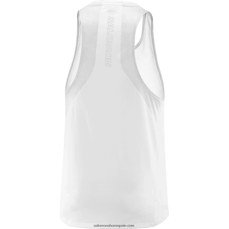 Camiseta sin mangas para hombre - sense aero Salomon 00B0PZ1194 blanco/hongo ostra