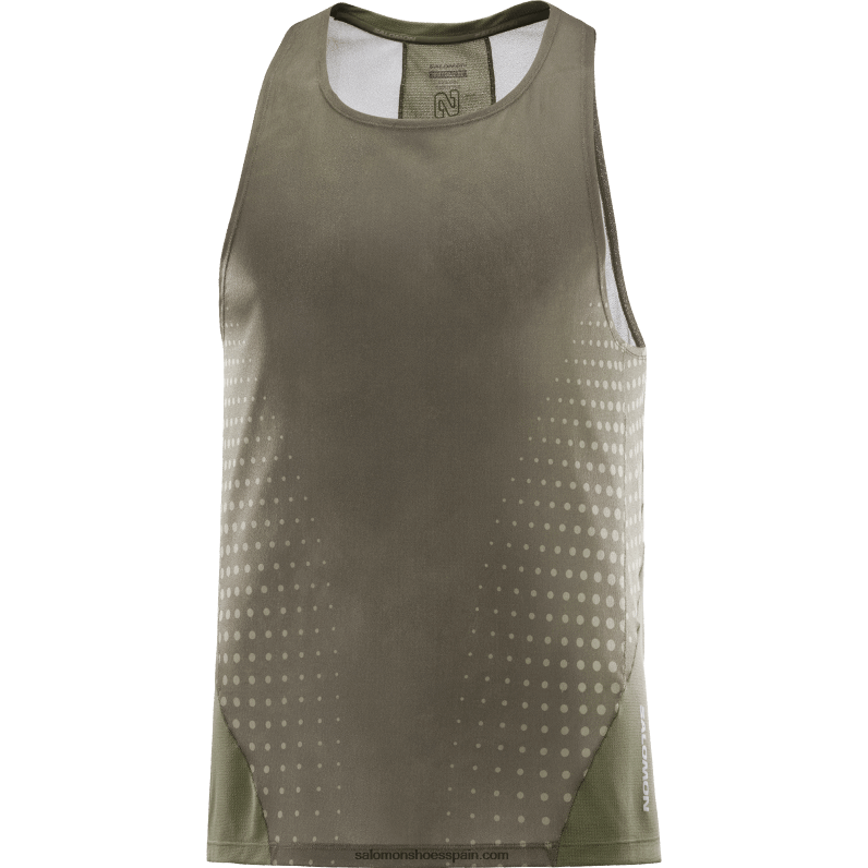 Camiseta sin mangas para hombre - sense aero Salomon 00B0PZ1195 hoja de parra/noche del bosque