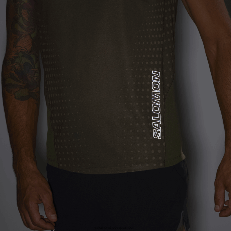 Camiseta sin mangas para hombre - sense aero Salomon 00B0PZ242 hoja de parra/verde oscuro