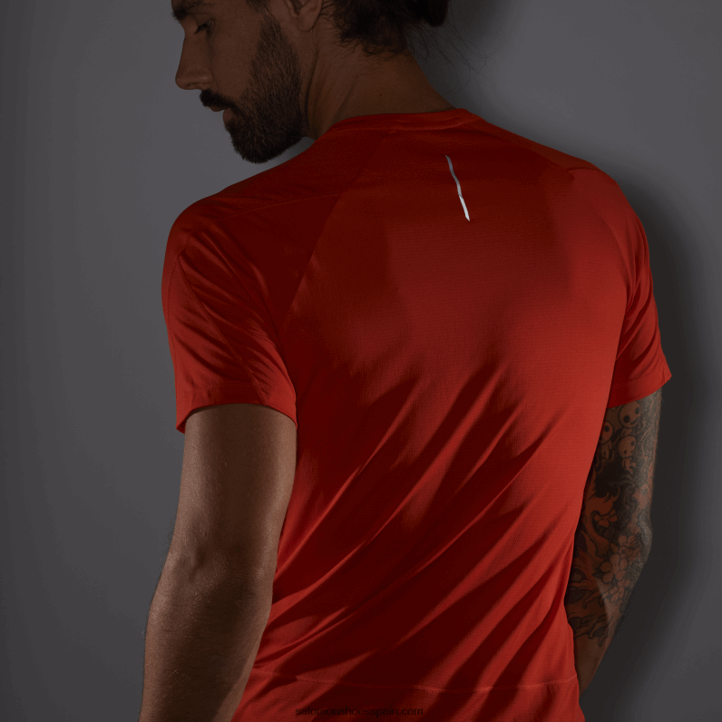 camiseta de manga corta para hombre - cross run Salomon 00B0PZ233 rojo fuego