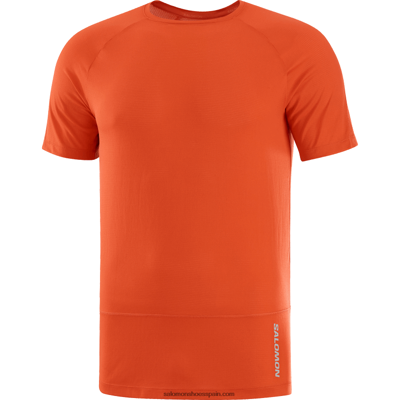 camiseta de manga corta para hombre - cross run Salomon 00B0PZ233 rojo fuego