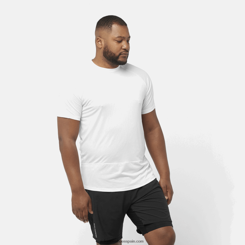 camiseta de manga corta para hombre - cross run Salomon 00B0PZ234 blanco