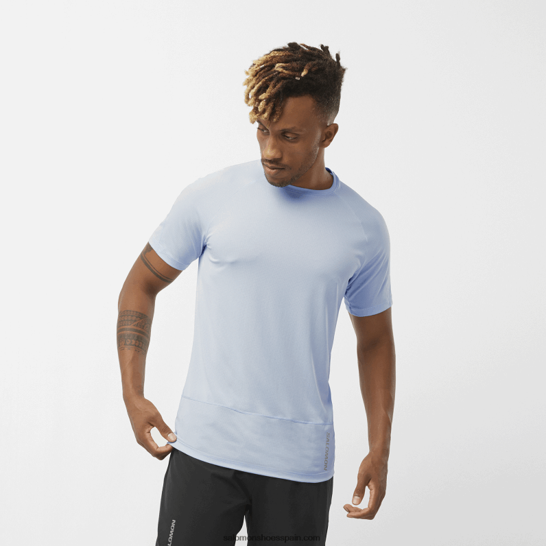camiseta de manga corta para hombre - cross run Salomon 00B0PZ235 cambray azul/brezo